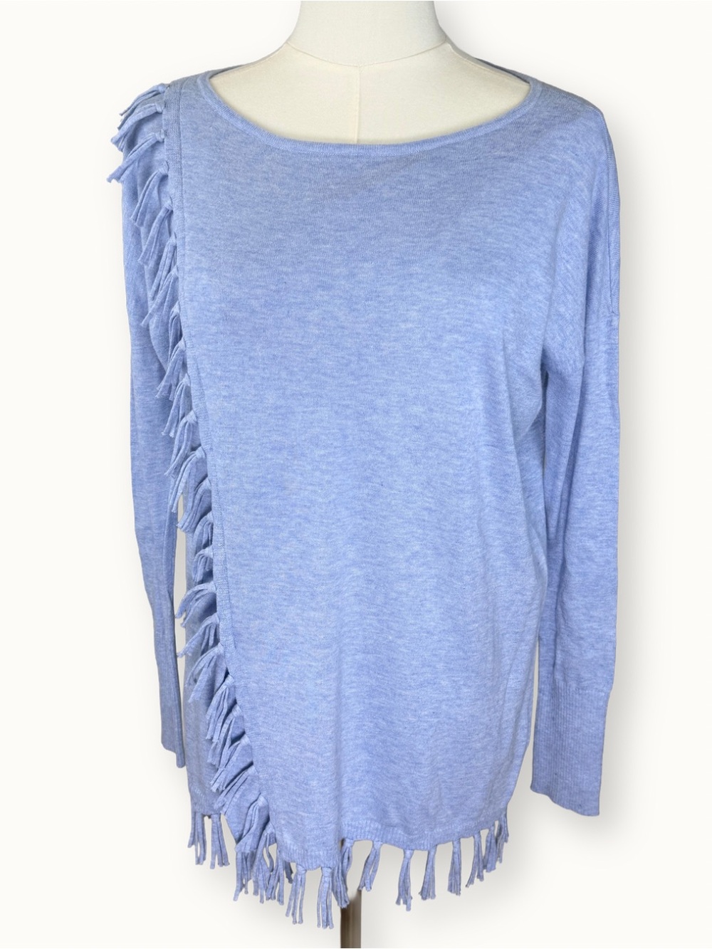 Lilly Pulitzer Emberly Fringe Sweater Heathered Blue Peri